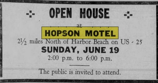 Hooks Waterfront Resort (Train Station Motel, Hopson Motel) - June 1955 Opening Article